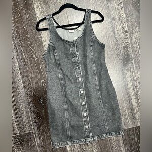 Levi black denim button up dress size small.